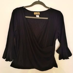 Plunging V-neck Faux wrap top Size M/L